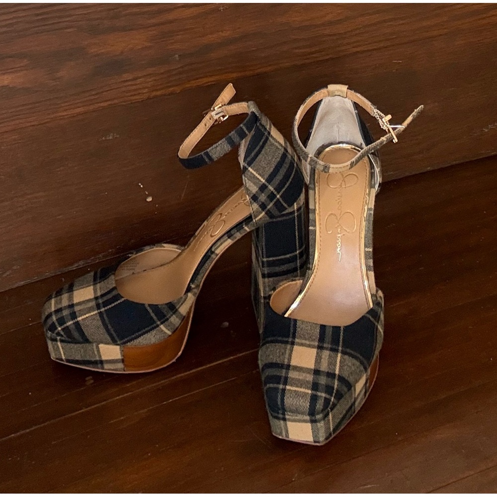 Jessica Simpson Plaid Platform Heels